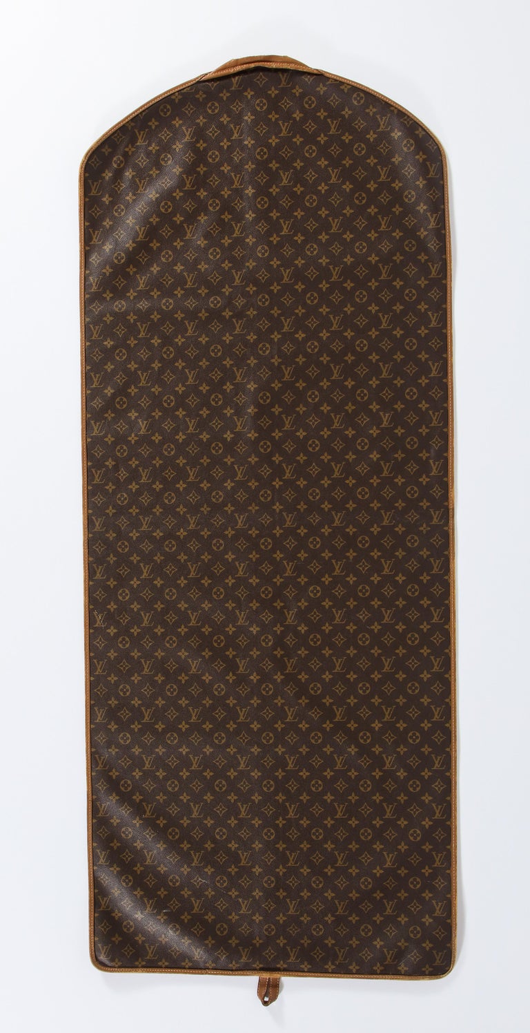 1970s Louis Vuitton Monogram Brown Coated Canvas Garment Bag at 1stdibs