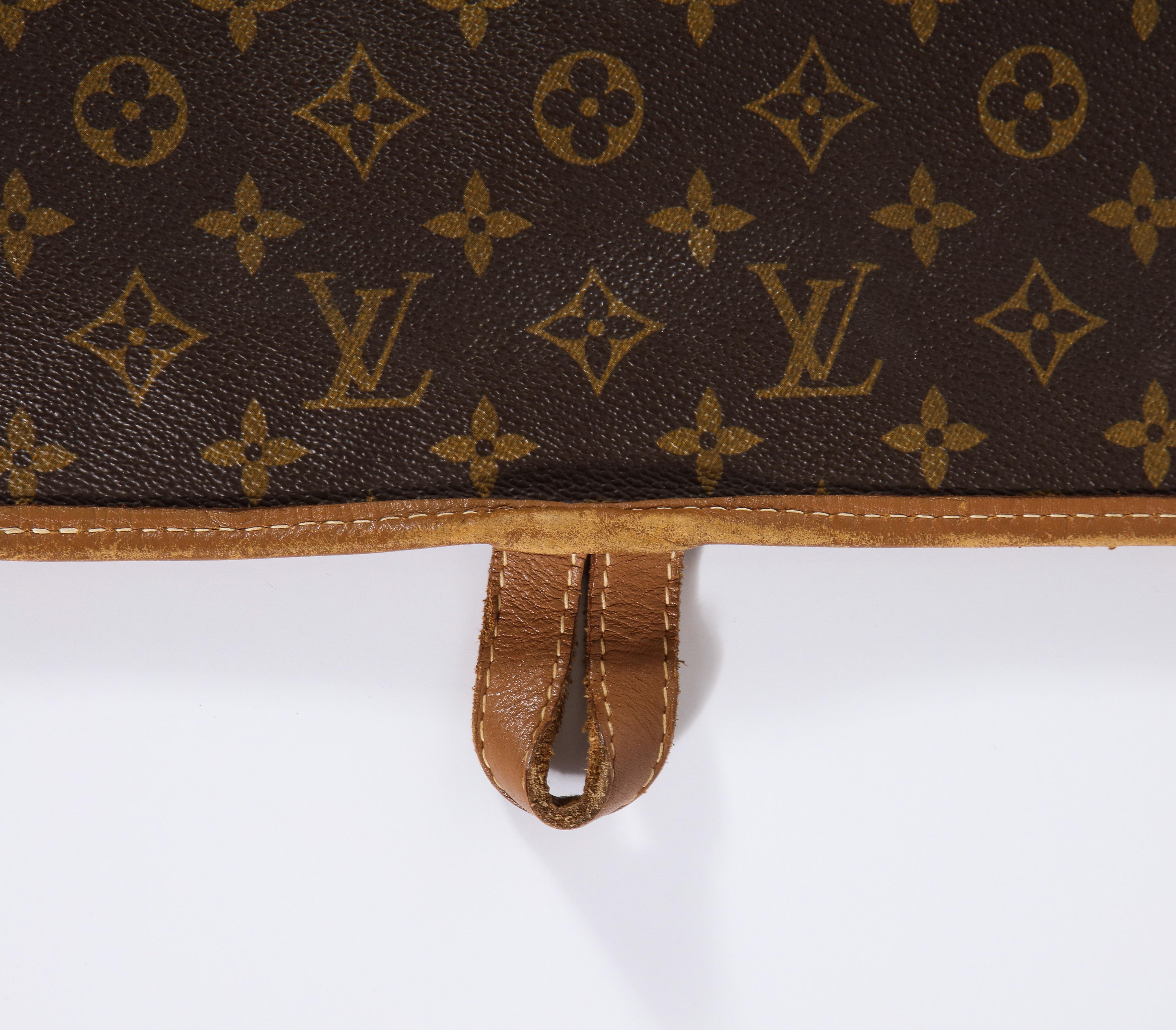 French 1970s Louis Vuitton Monogram Brown Coated Canvas Garment Bag
