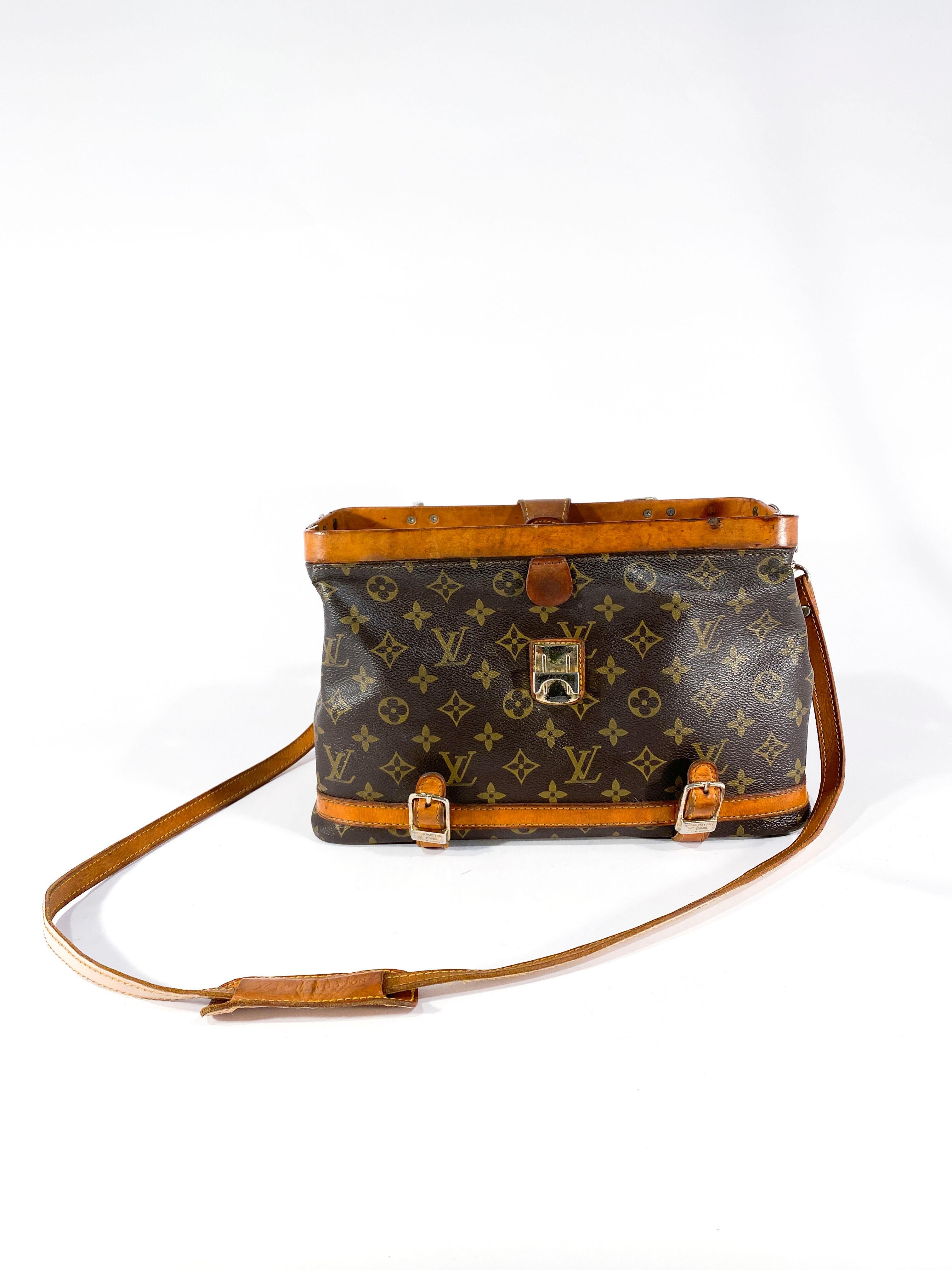 Brown 1970s Louis Vuitton Monogram Doctors Bag