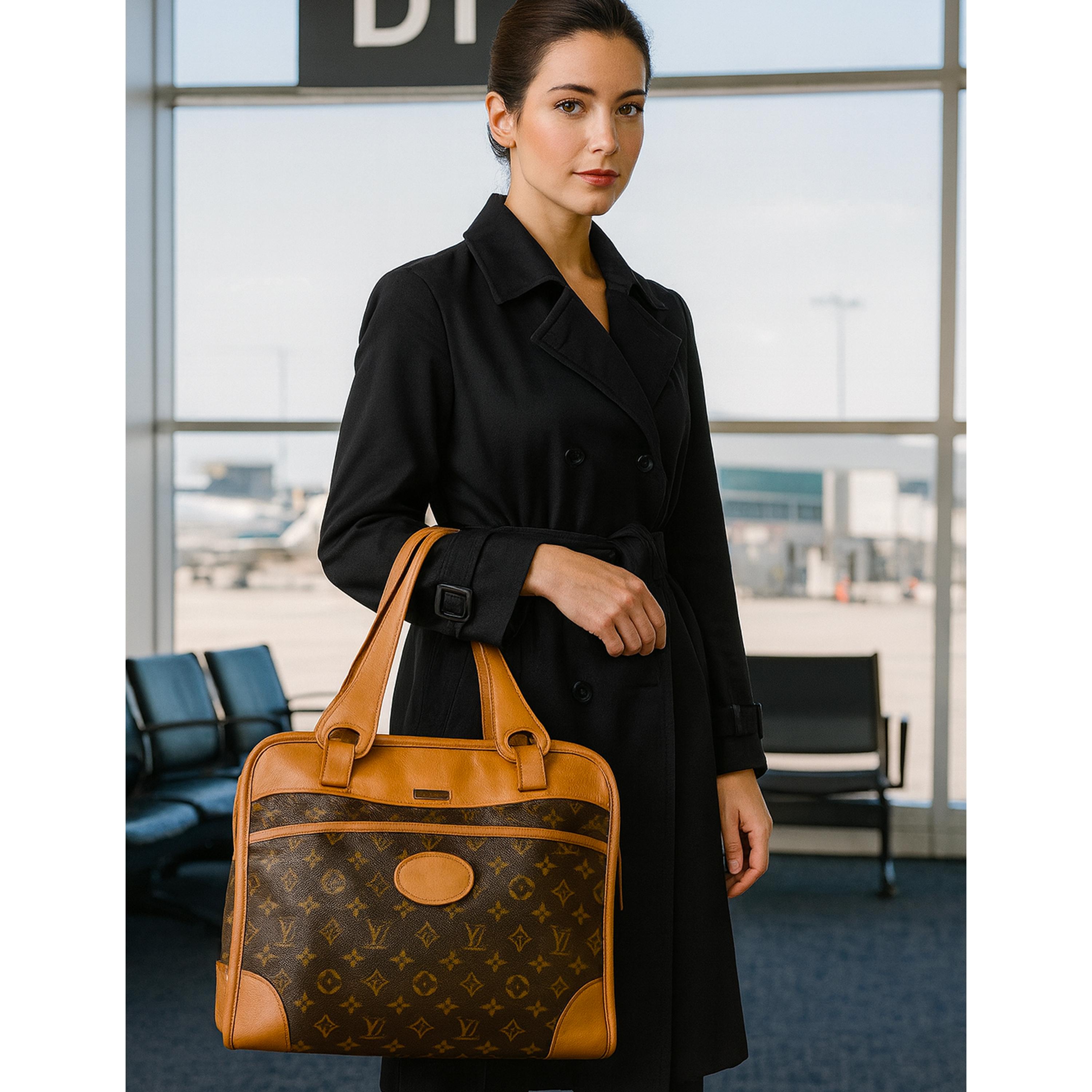 Bolso de mano con monograma de Louis Vuitton x French Luggage Co de los años 70 para Saks Marrón en venta