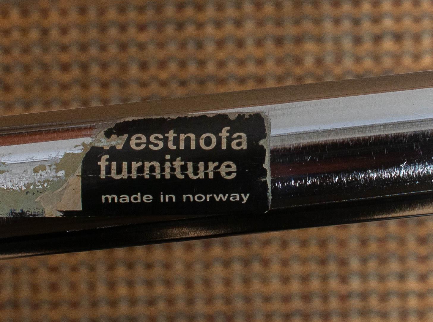 1970s, Lounge Set Wing in Leather or Steel by Harald Relling for Westnofa Norway 9