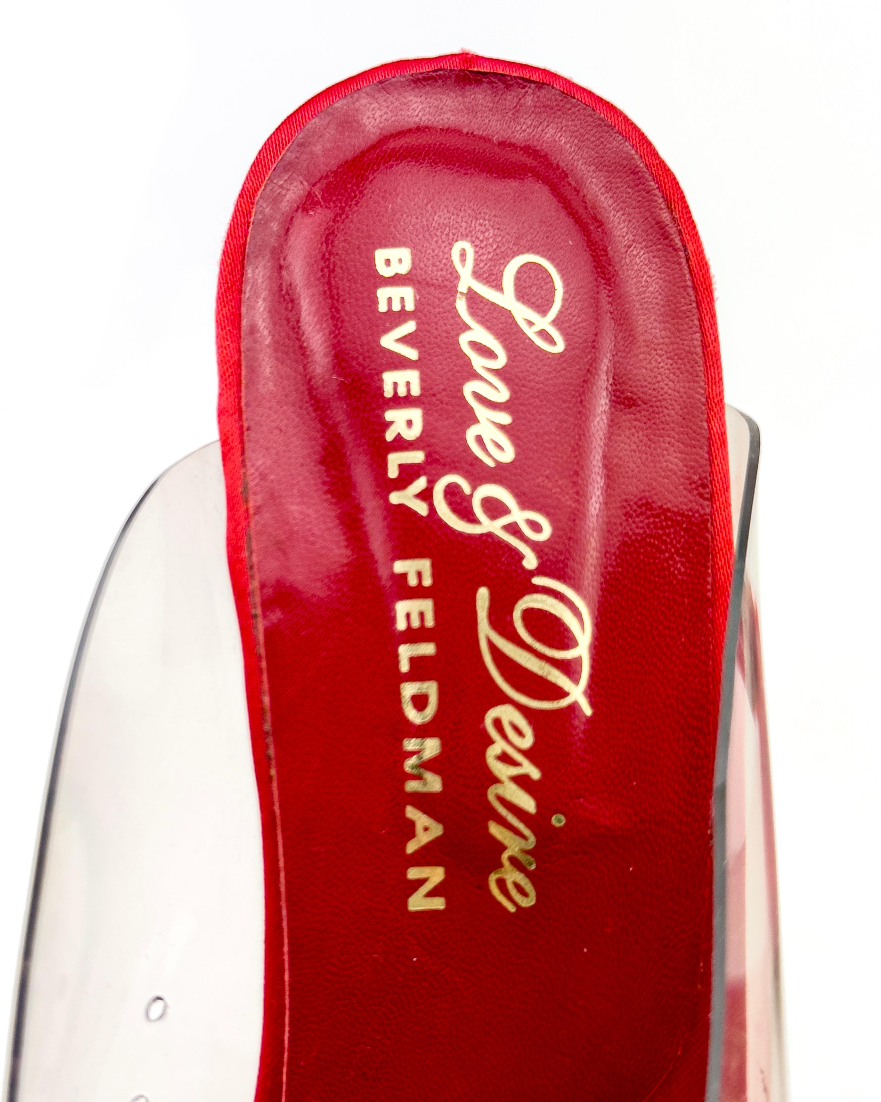 1970's Love & Desire Beverly Feldman PVC and Acrylic Cherry Motif Mules 1