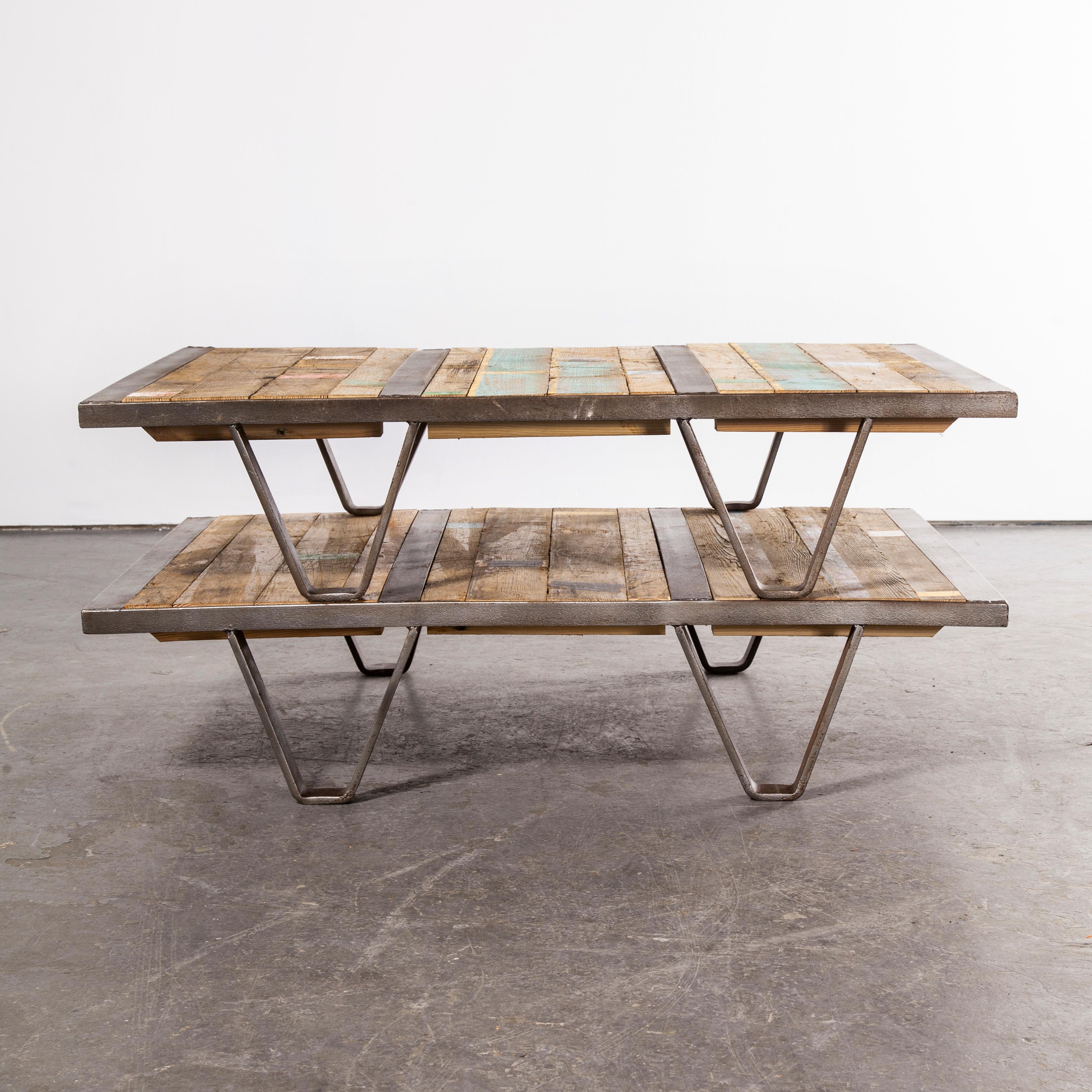 1970's Low Occasional Industrial Table, Coffee Table For Sale 6