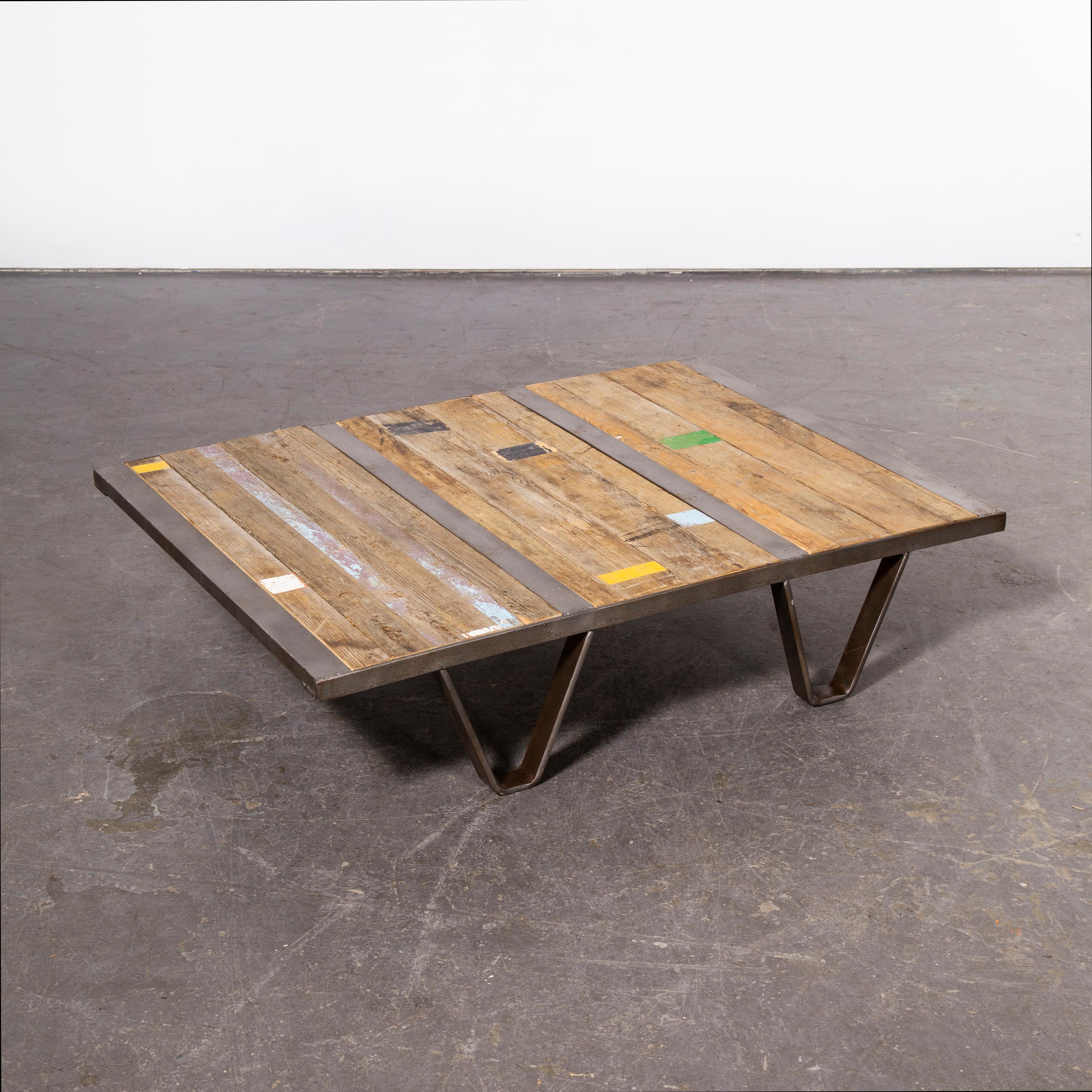 1970's Low Occasional Industrial Table, Coffee Table For Sale 2