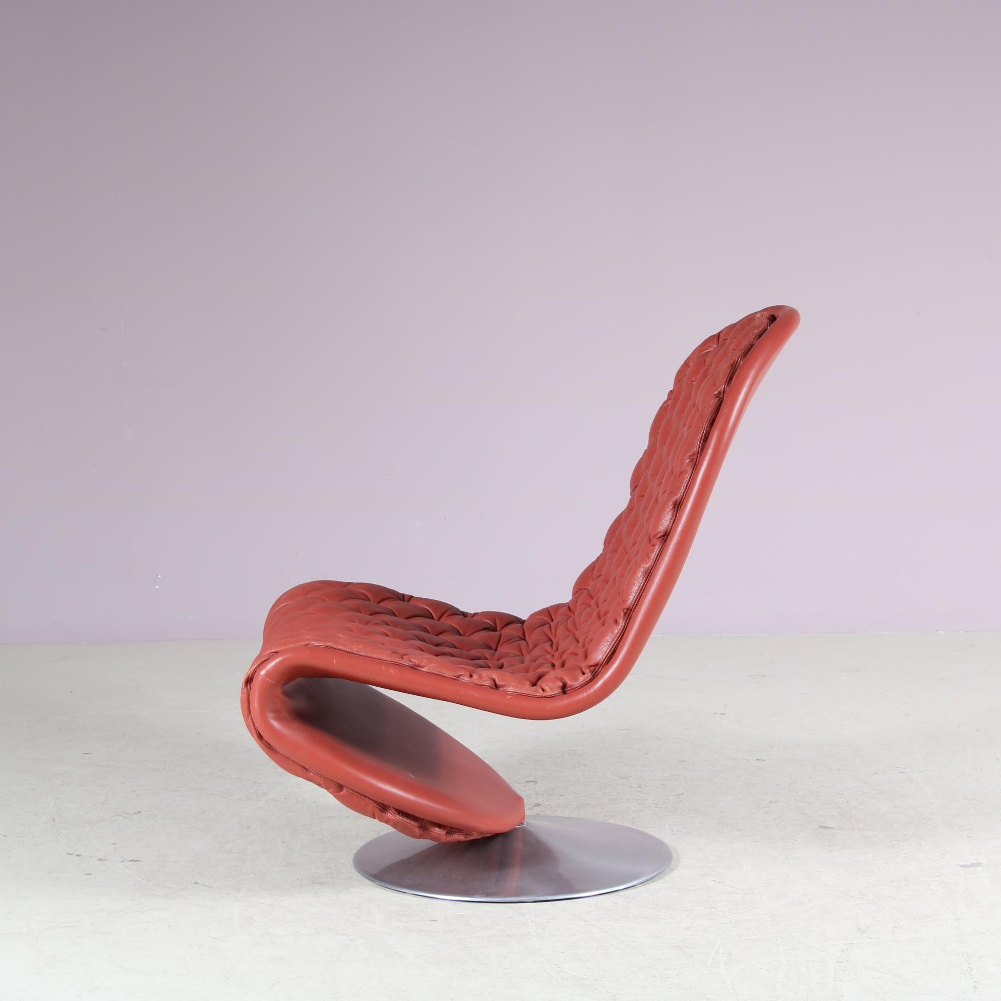 Mid-Century Modern 1970 Chaise Lowback 1-2-3 de Verner Panton pour Fritz Hansen, Danemark en vente