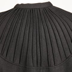 1970s Luba Rudenko Vintage Heavy Black Wool Cape Coat