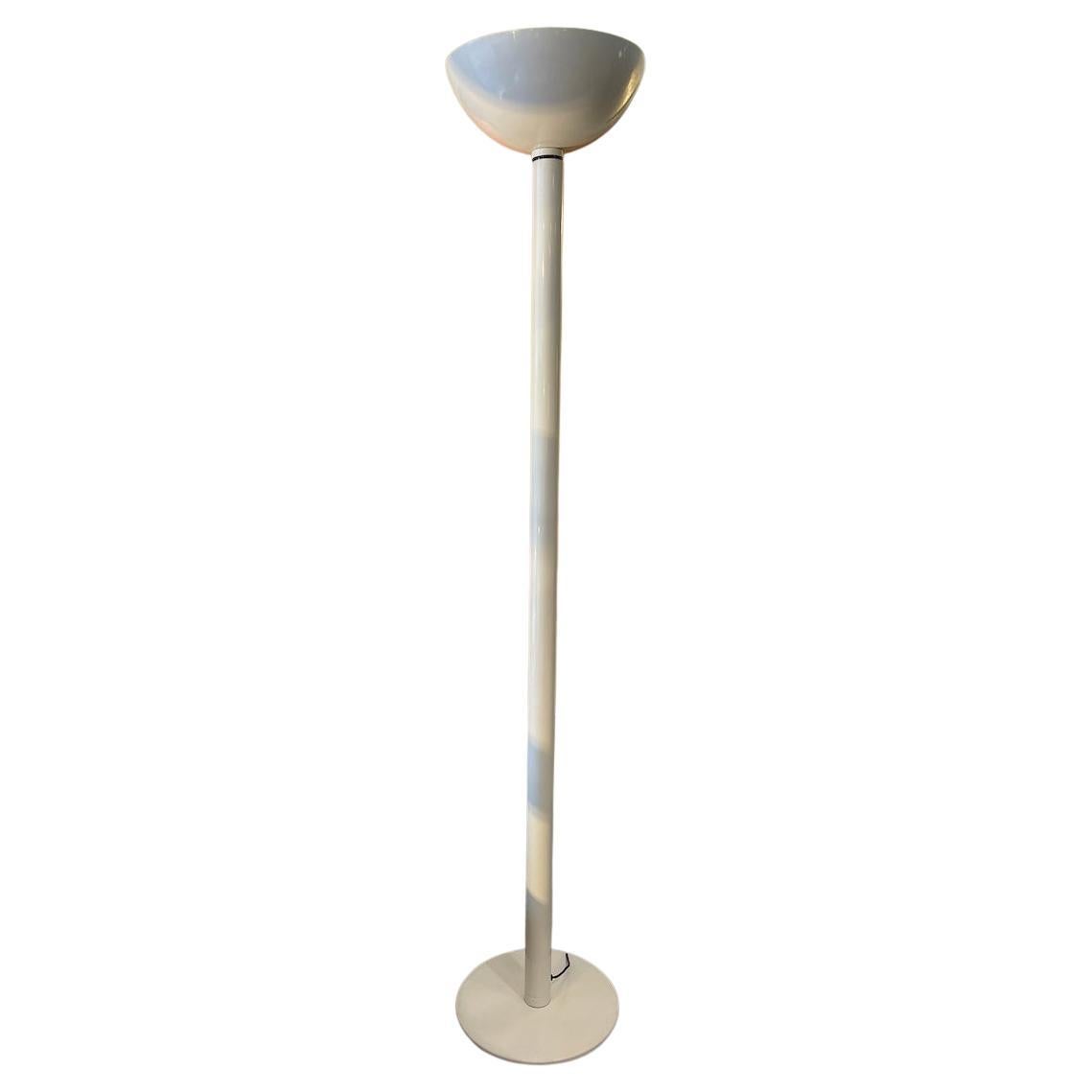 1970s Luce Floor Lamp in White Enameled Metal For Sale