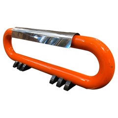 1970s Luci Milano Space Age Orange and Chrome Italian Design Ambient Table Lamp