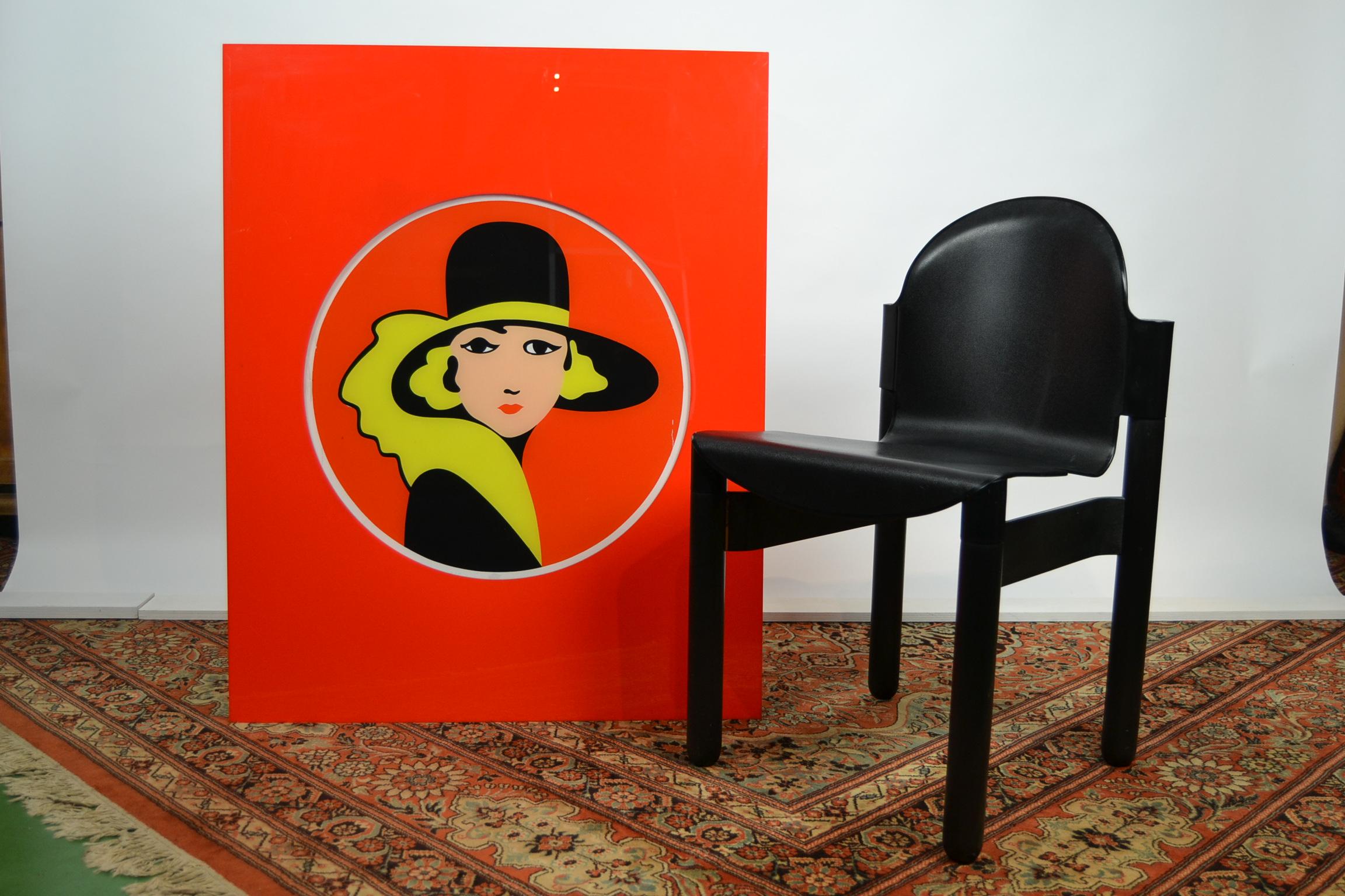 Vintage large publicity sign for the former Belgium cigarettes group Belga.
Red tobacco shop display - made of Lucite / plexi from the 1970s.
Measures: Its 38.97 inch - 99 cm high.
The brand was especially famous / known for the Iconic Image of