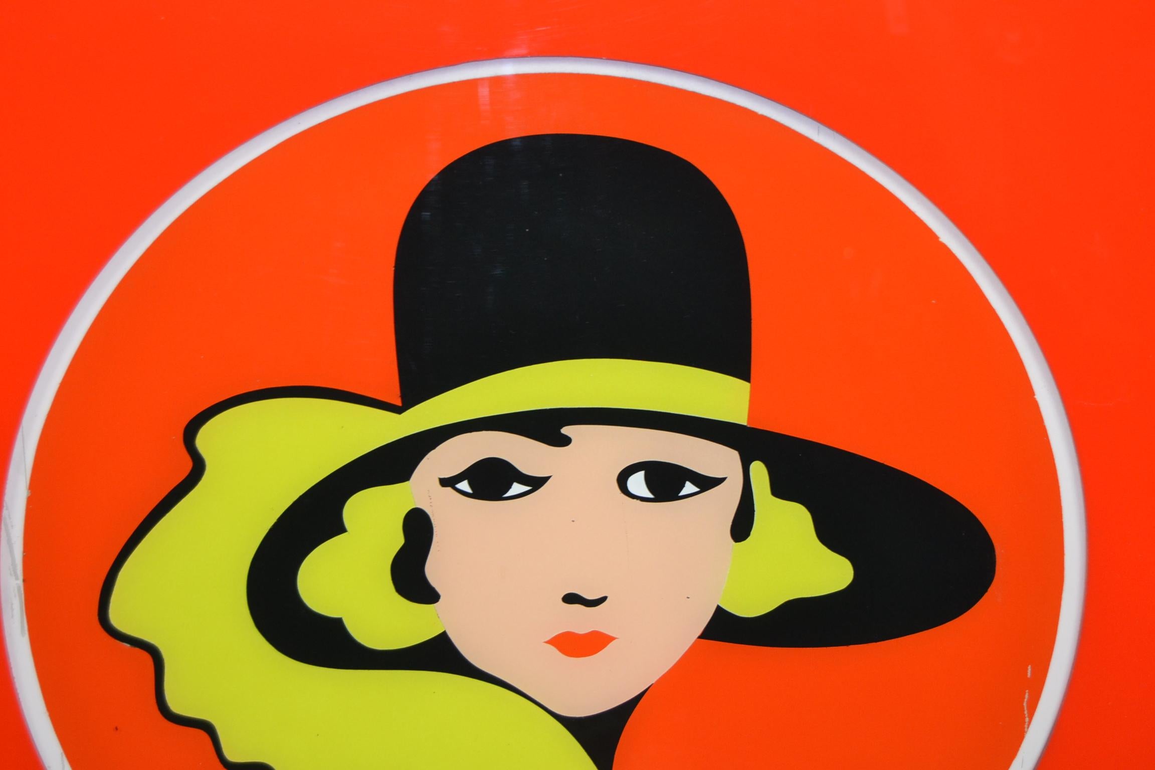 Belgian 1970s Lucite Advertising Sign for Belga Cigarettes Belgium