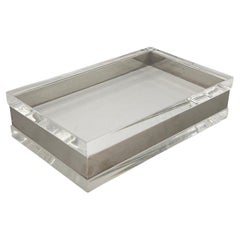 Scatola decorativa in lucite e cromo degli anni '70