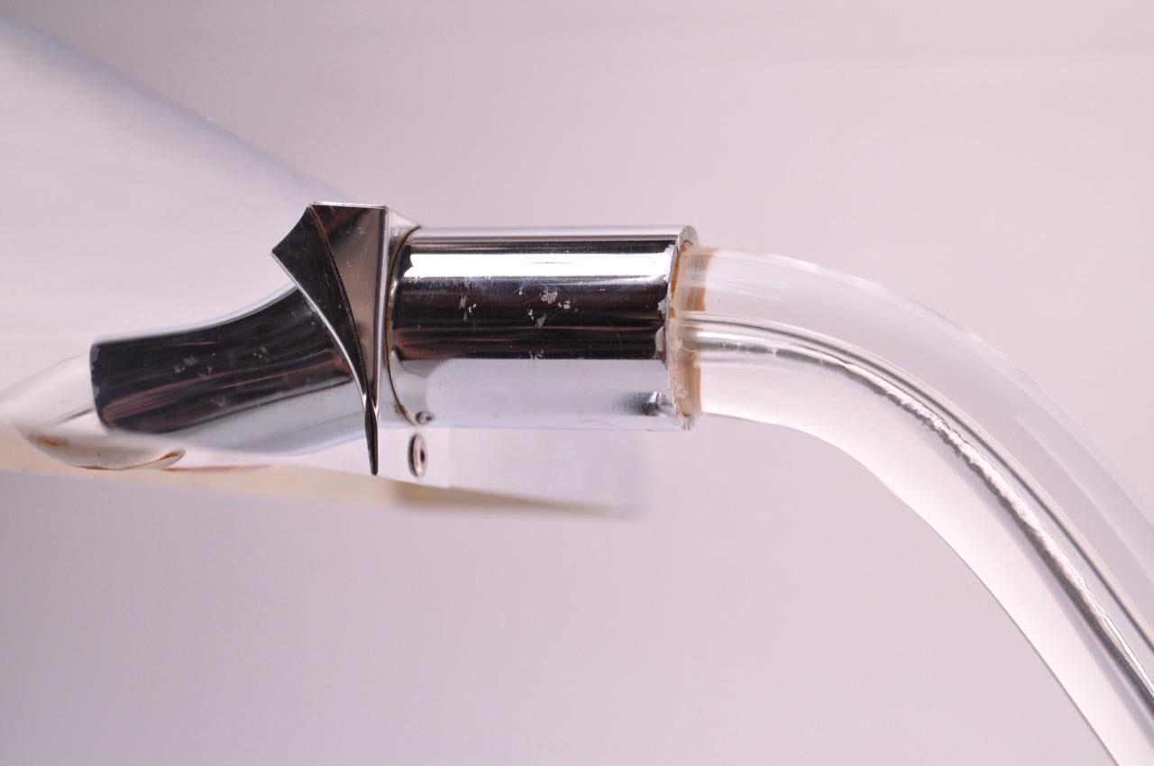 1970s Lucite and Chrome Desk Lamp by Peter Hamburger for Kovacs 9