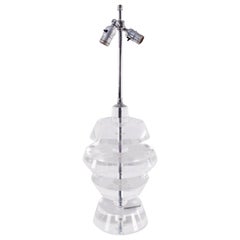 1970s Lucite and Chrome Table Lamp in the Style of Karl Springer