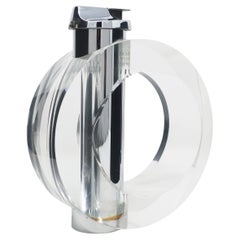 Briquet de table en lucite et chrome des années 1970 de Felice Antonio Botta