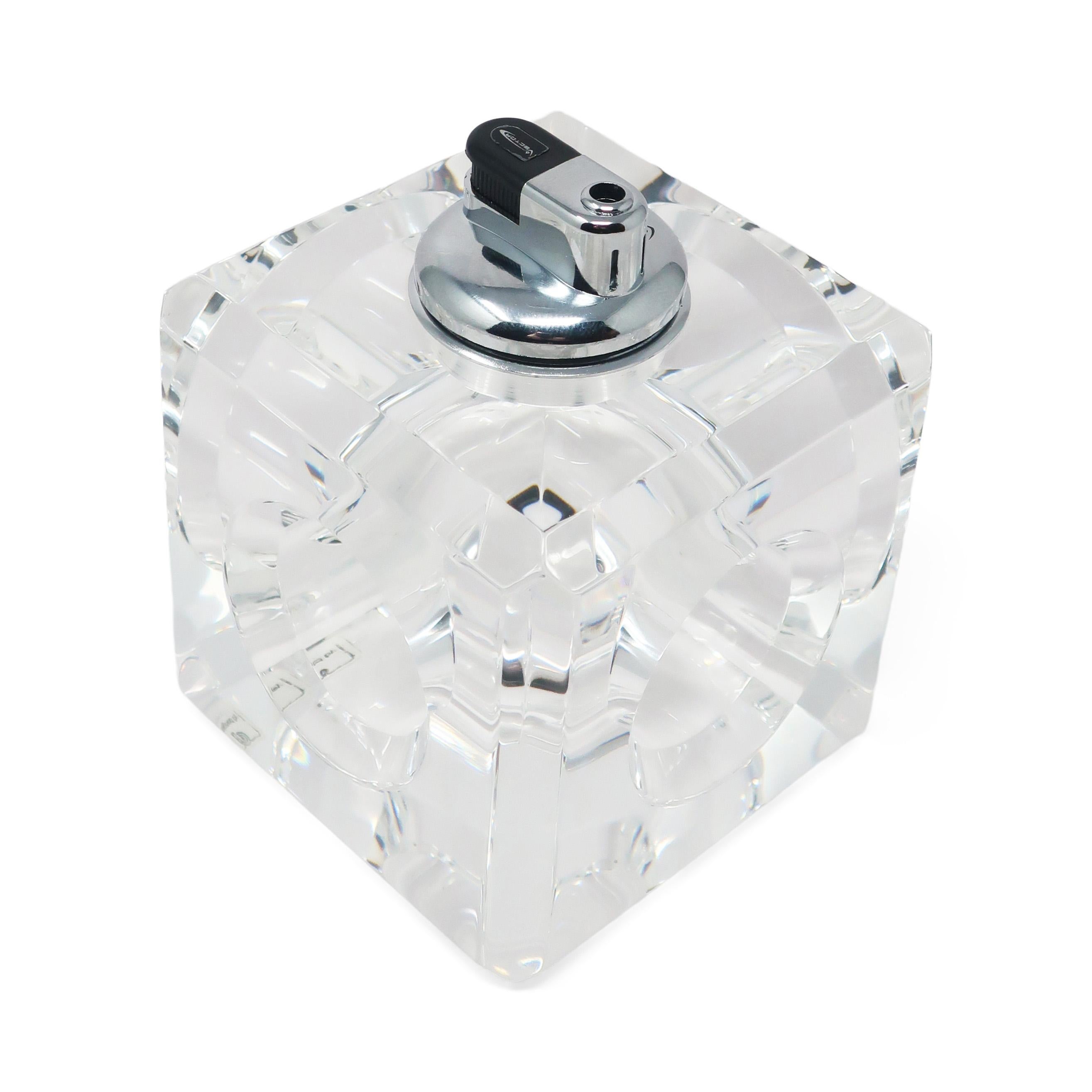20th Century 1970s Lucite and Chrome Table Lighter by Peter Alan