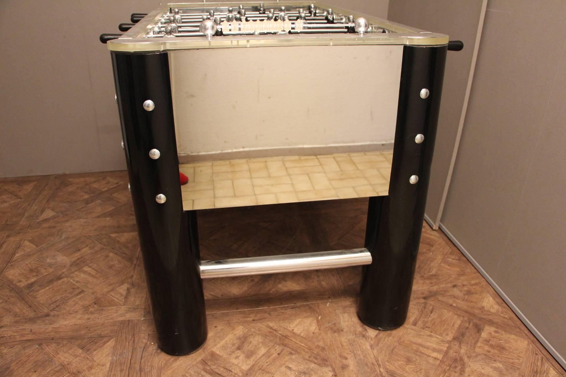 1970s Lucite and Mirror Polished Aluminum Foosball Table 6