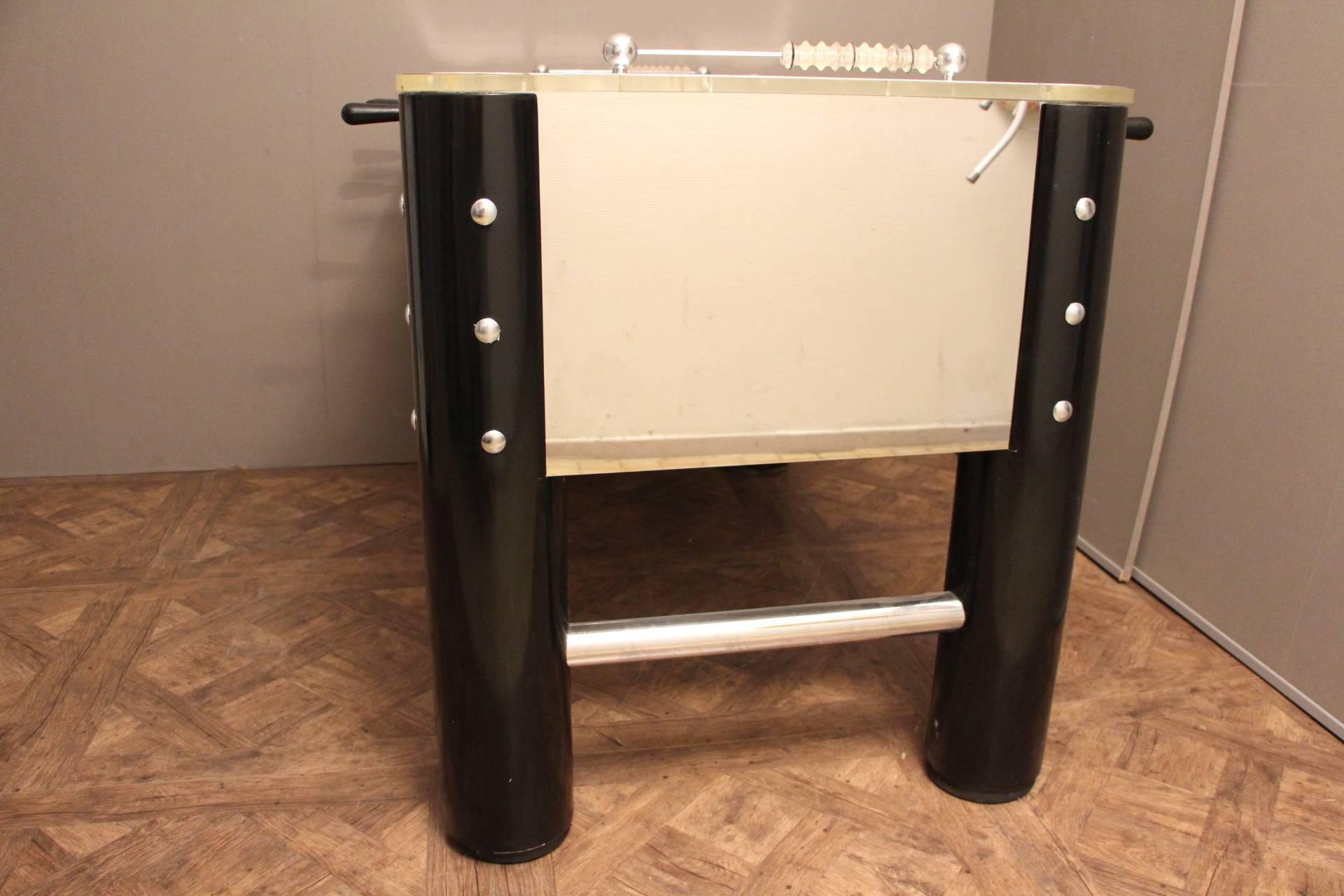 1970s Lucite and Mirror Polished Aluminum Foosball Table 2