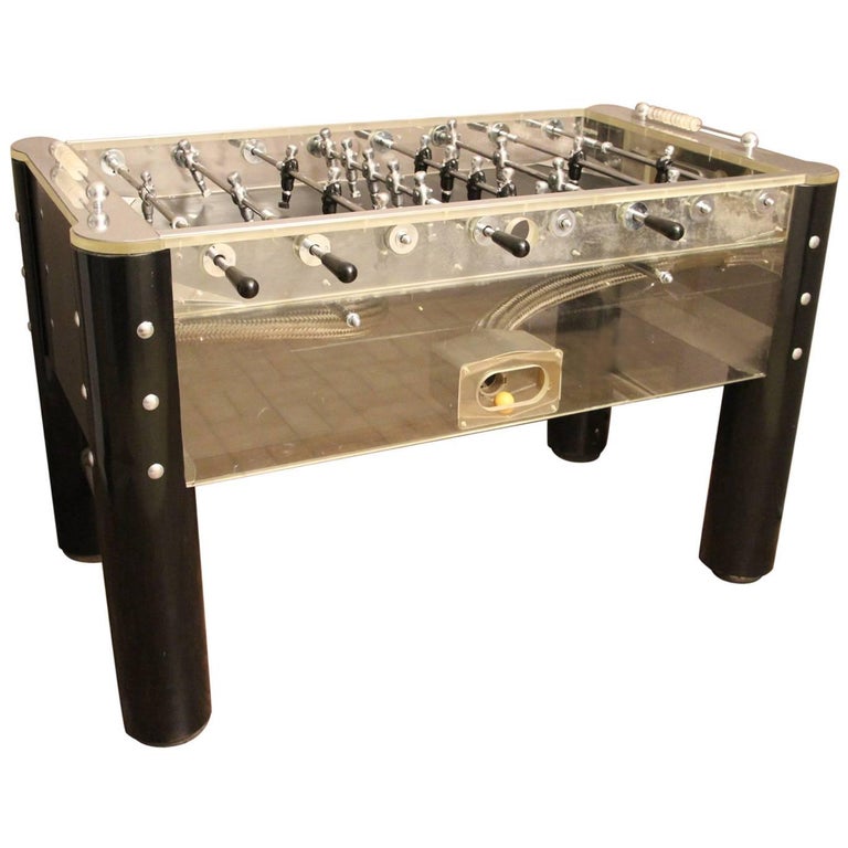 1970s Lucite and Mirror Polished Aluminum Foosball Table at 1stDibs