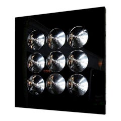 Scultura di Jason Seley, anni '70, Hub CAP in lucite e acciaio