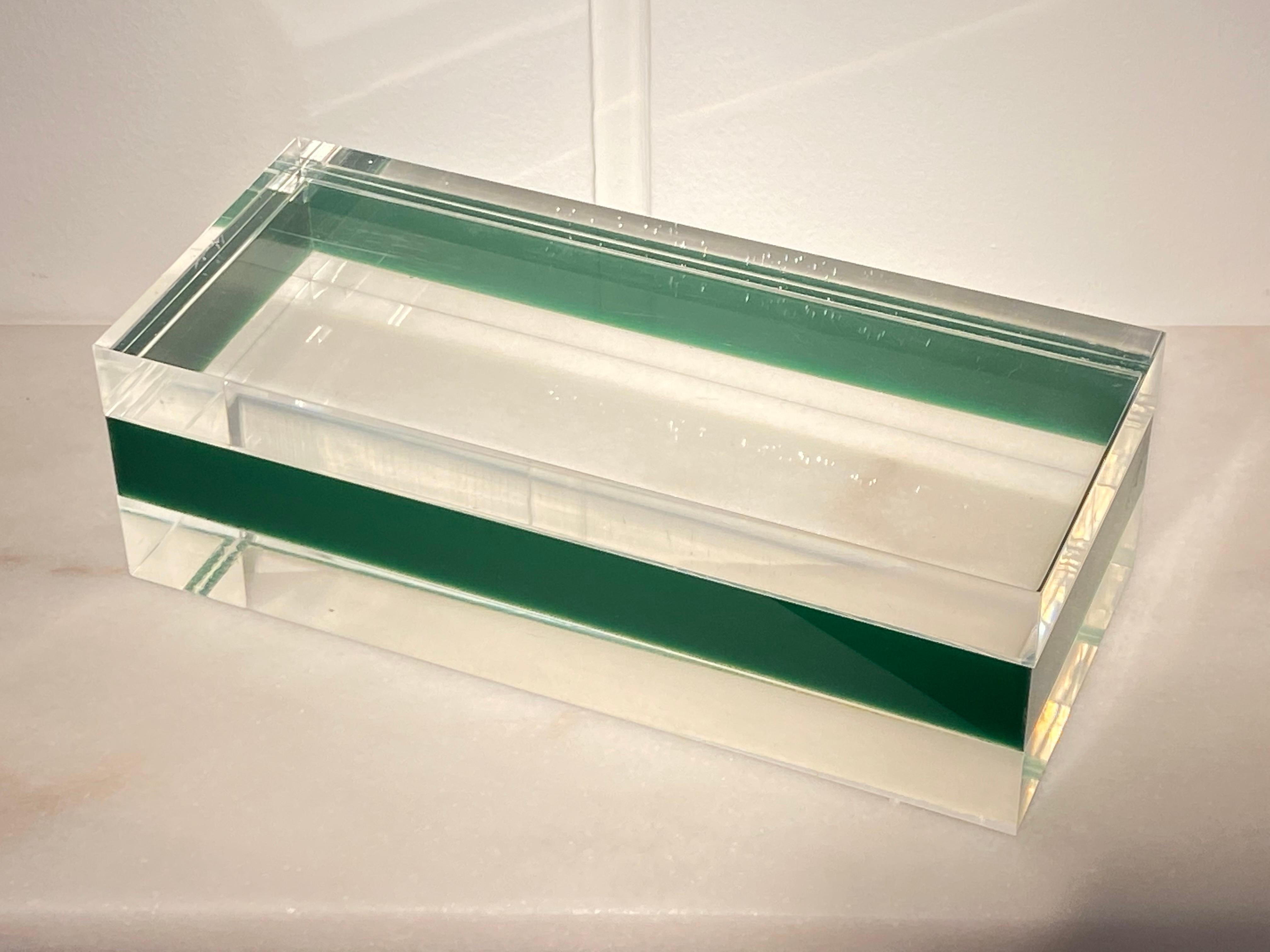 Mid-Century Modern 1970s Lucite Box by Alessandro Albrizzi