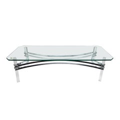 1970s Lucite, Chrome and Glass Coffee Table in the Style of Charles Hollis Jones