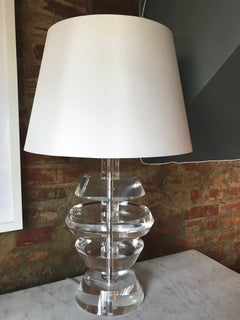 1970s Lucite and Chrome Table Lamp in the Style of Karl Springer