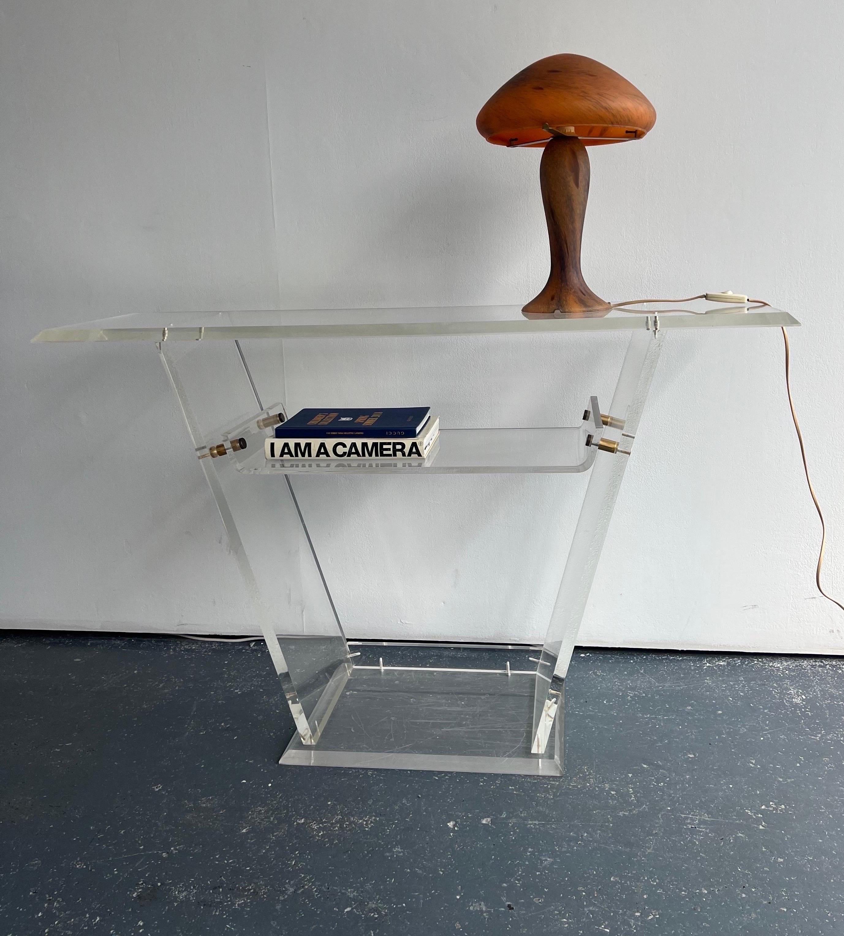 Hollywood Regency 1970s Lucite Console Table