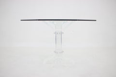 Table de salle à manger en lucite des années 1970 avec plateau en verre, style Charles Hollis Jones