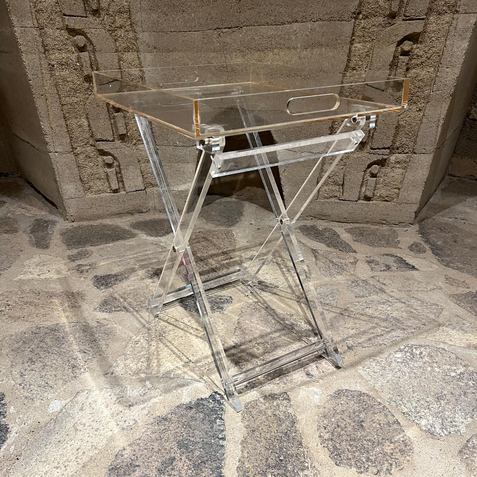 American 1970s Lucite Folding Service Tray Table For Sale