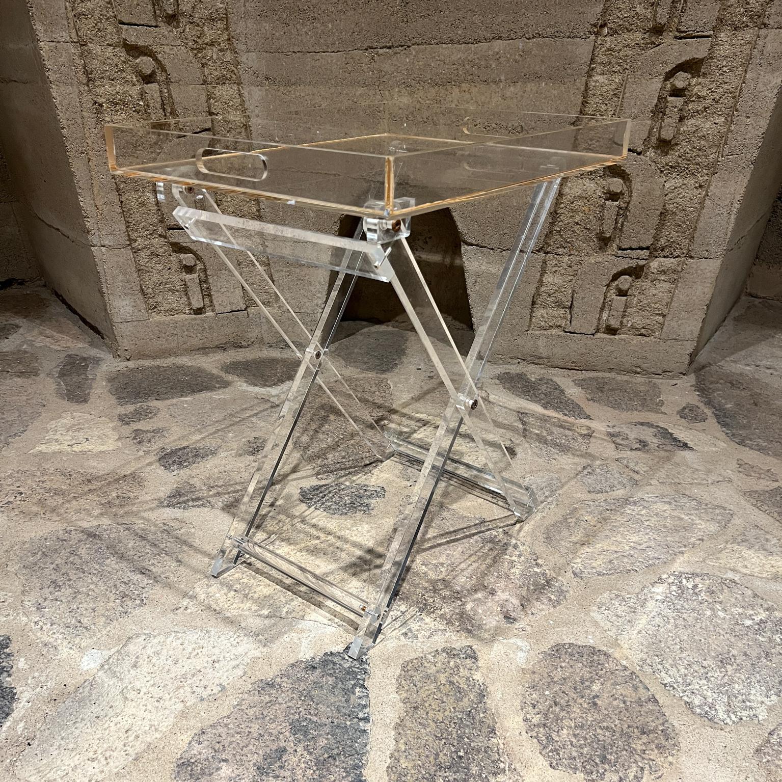 20th Century 1970s Lucite Folding Service Tray Table For Sale