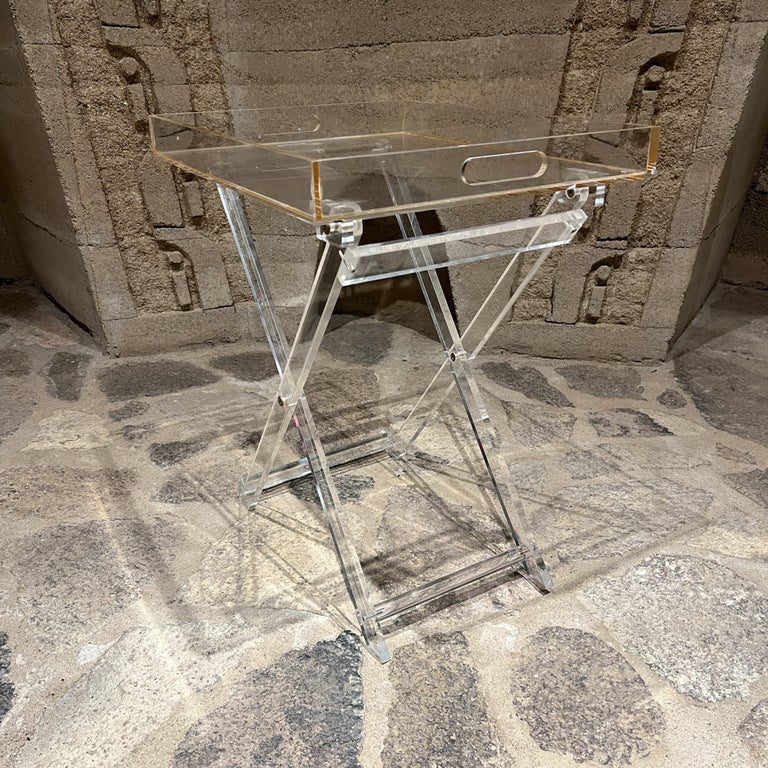 1970s Lucite Folding Service Tray Table Mid-Century Hollywood