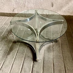 Table basse en lucite, verre et métal chromé des années 1970 d'AlessandroAlbrizzi