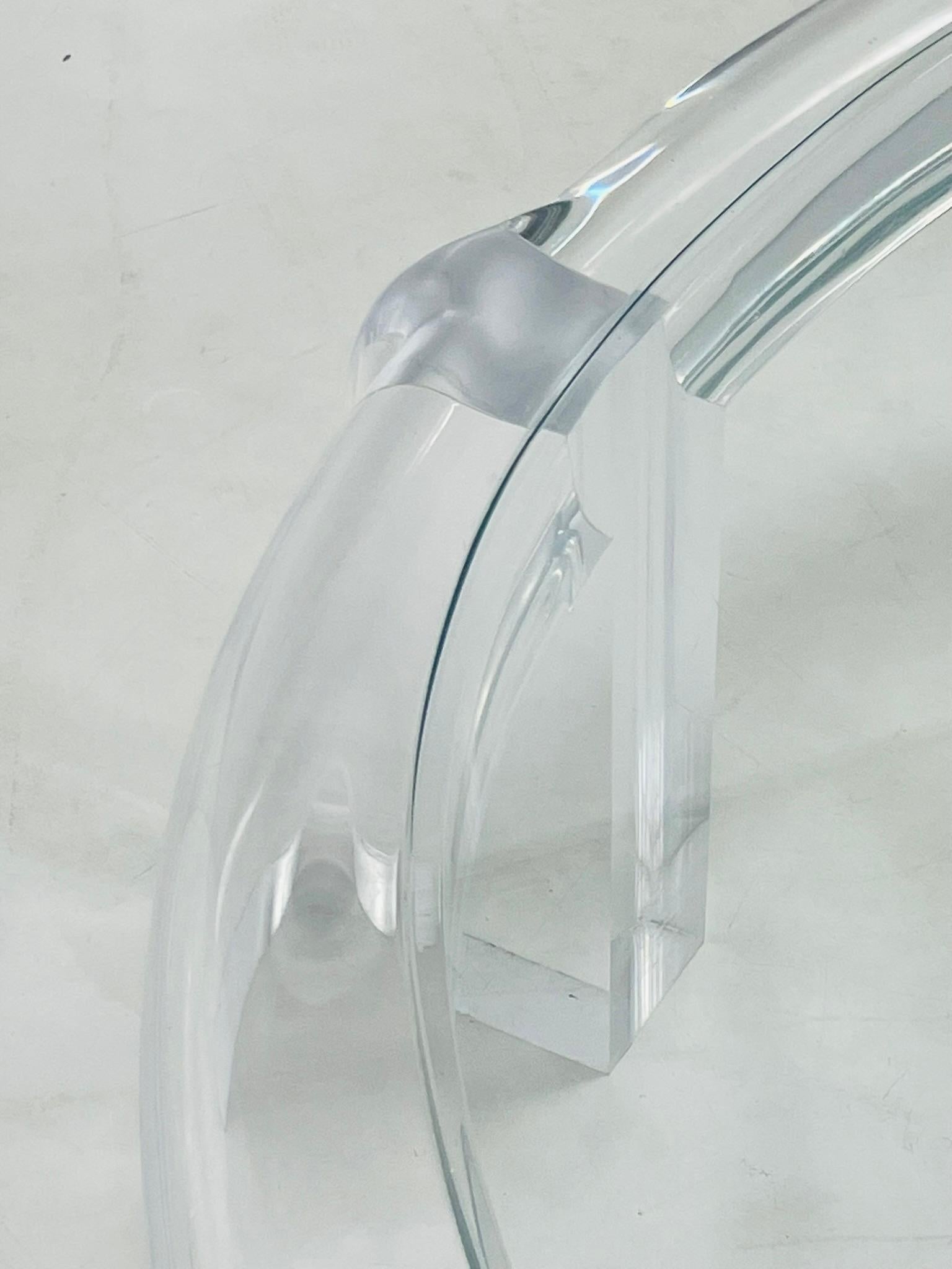 1970 Lucite & Glass Coffee Table Attributed to Karl Springer, Model No II en vente 6