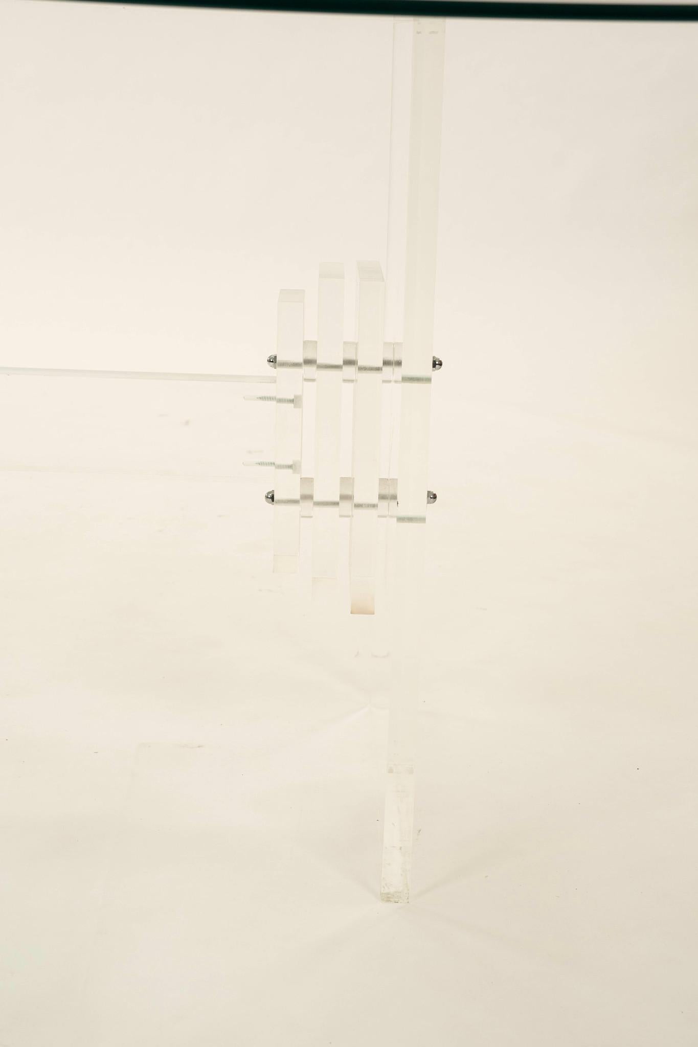 20th Century 1970s Lucite Glass Dining Table For Sale