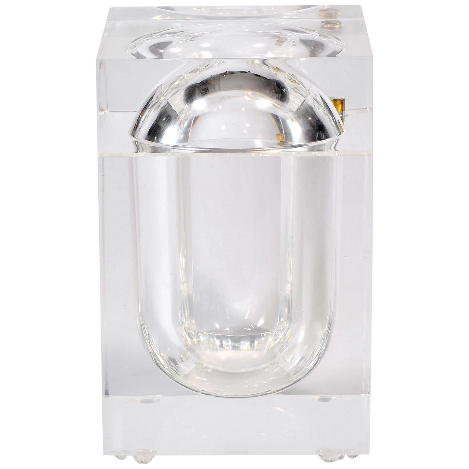 1970s Lucite Ice Bucket by Alessandro Albrizzi