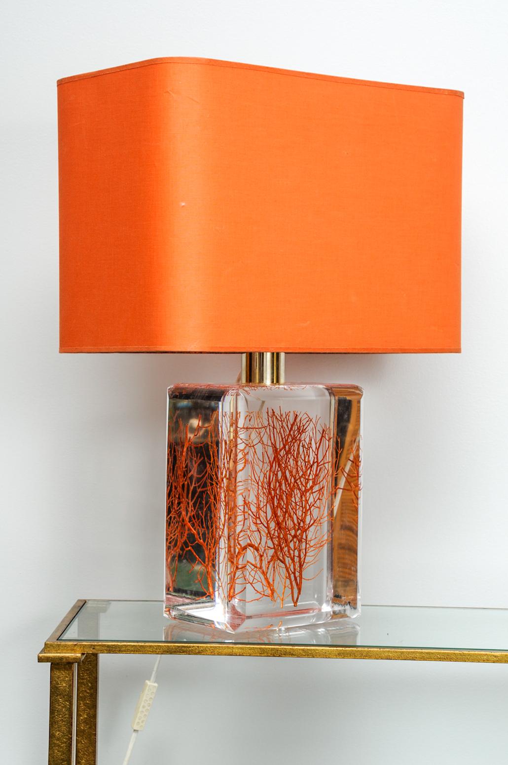 Late 20th Century 1970s Lucite Lamp For Sale