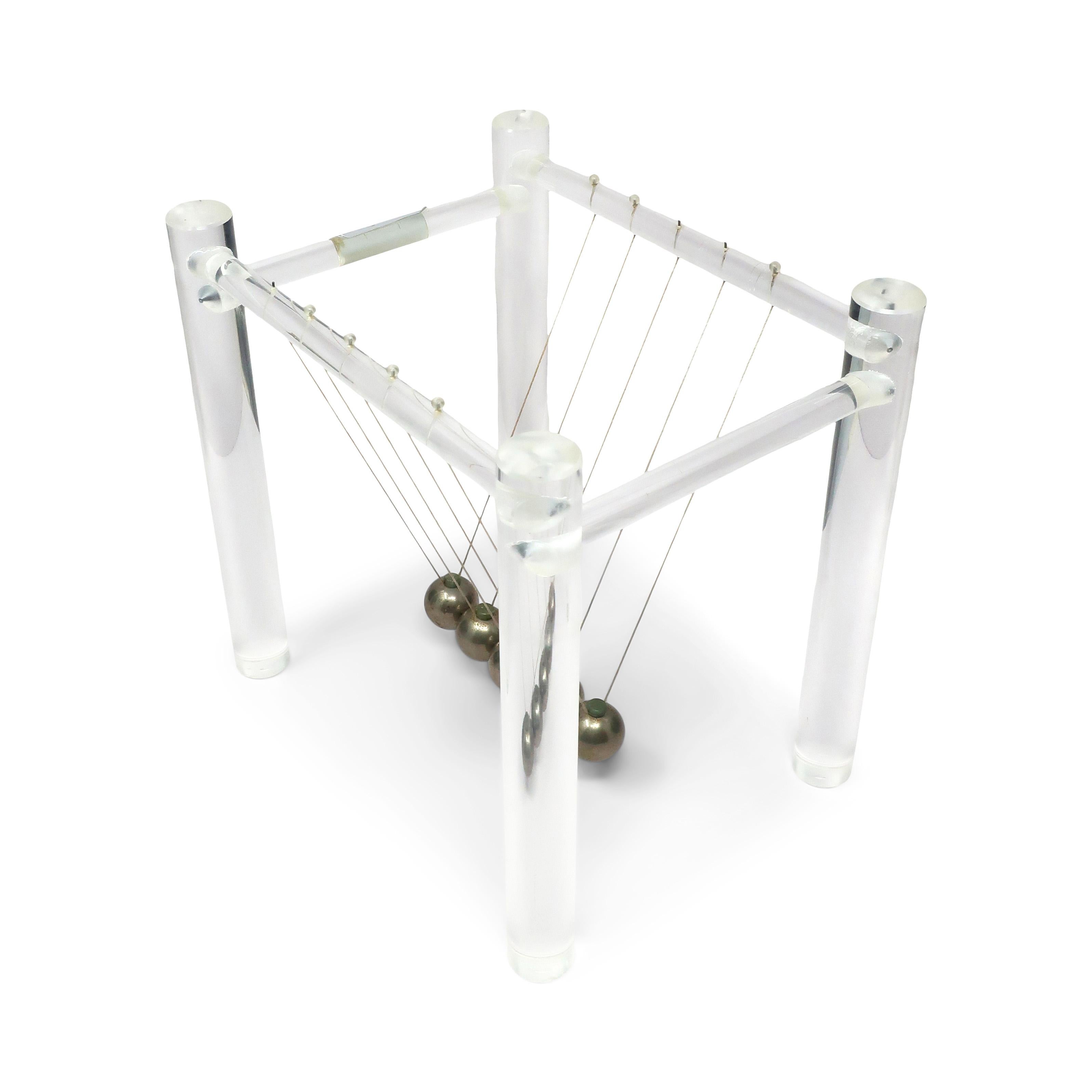 20th Century 1970s Lucite Newton's Cradle and Kinetic Toy
