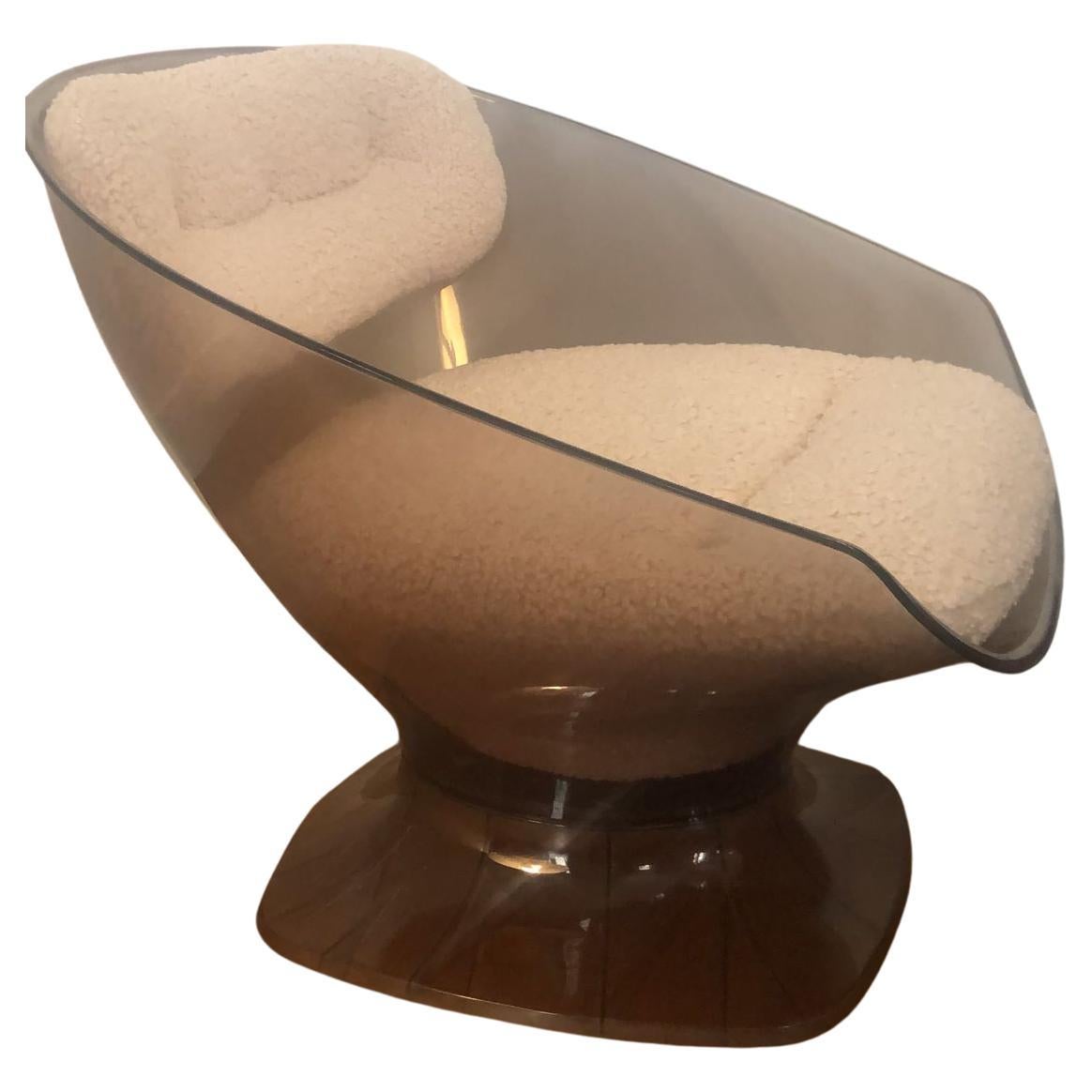 Fauteuil de salon Pod en lucite des années 1970 de Raphael Raffel en vente