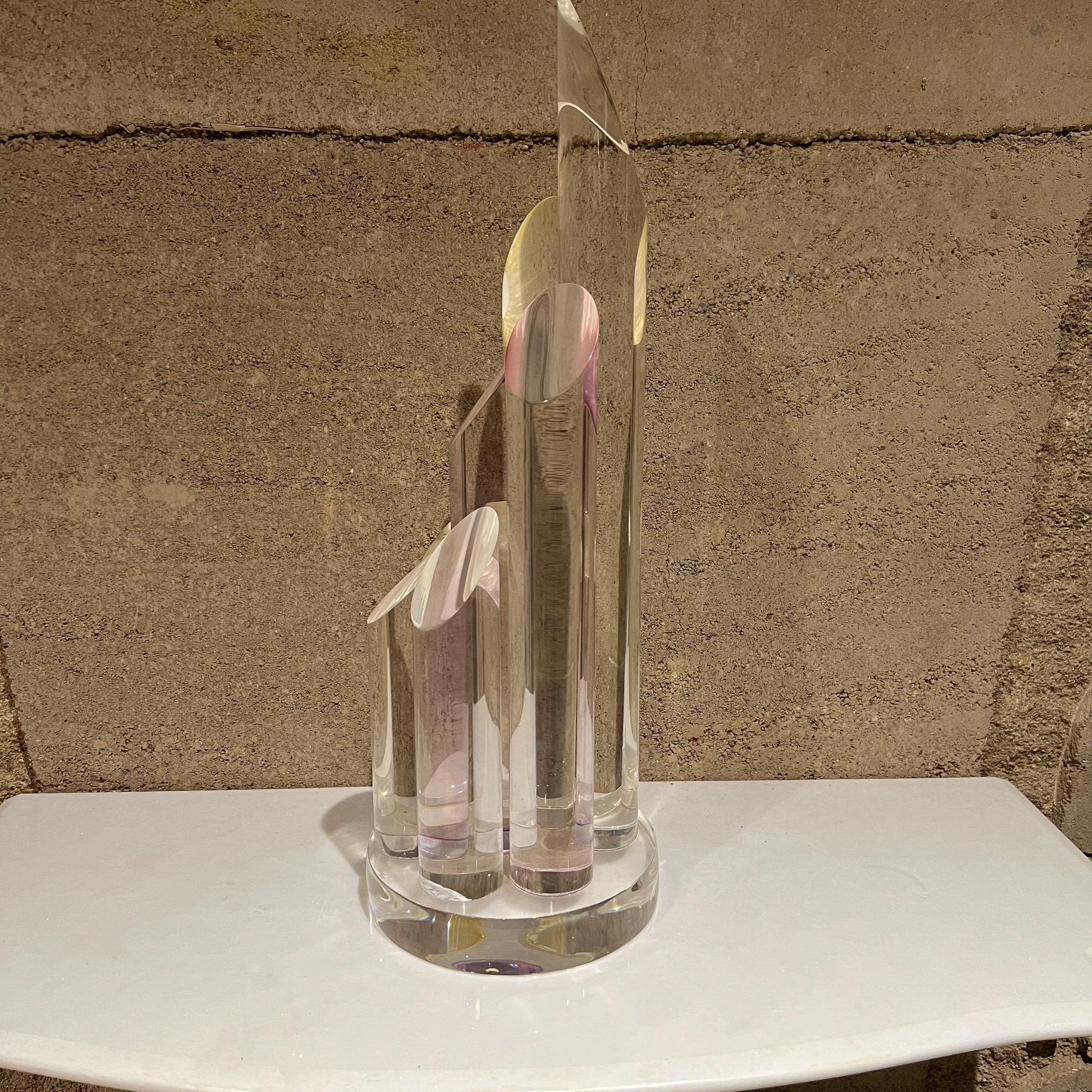 1970s Lucite Pyramid Abstract Modern Sculpture by Artist Hivo Van Teal For Sale 4