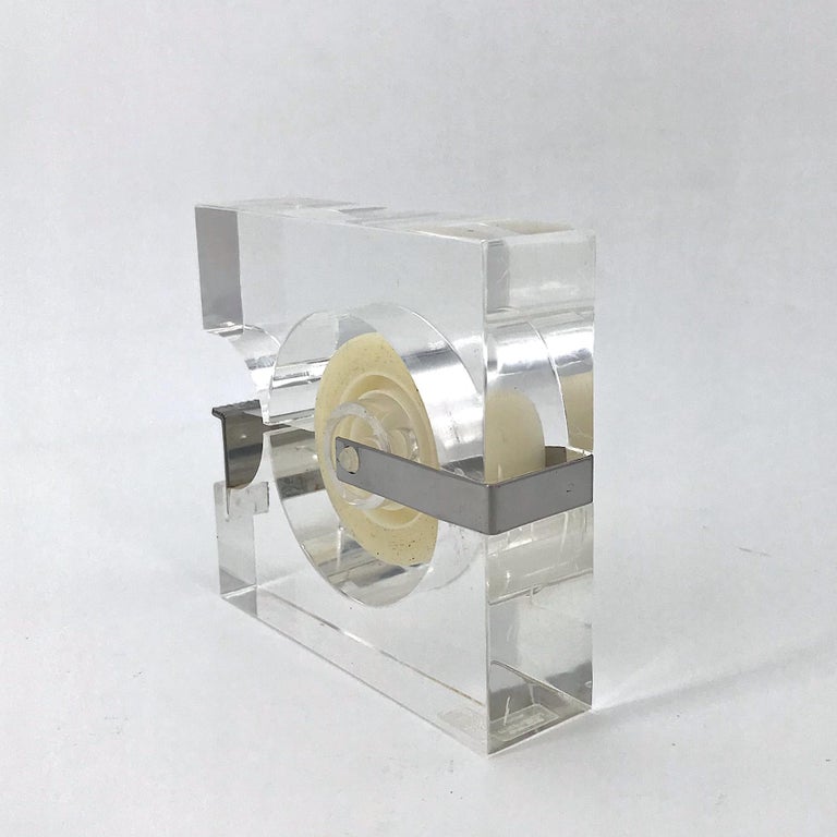 1970s Lucite Tape Dispenser by Two's Company for Serge Mansau Paris