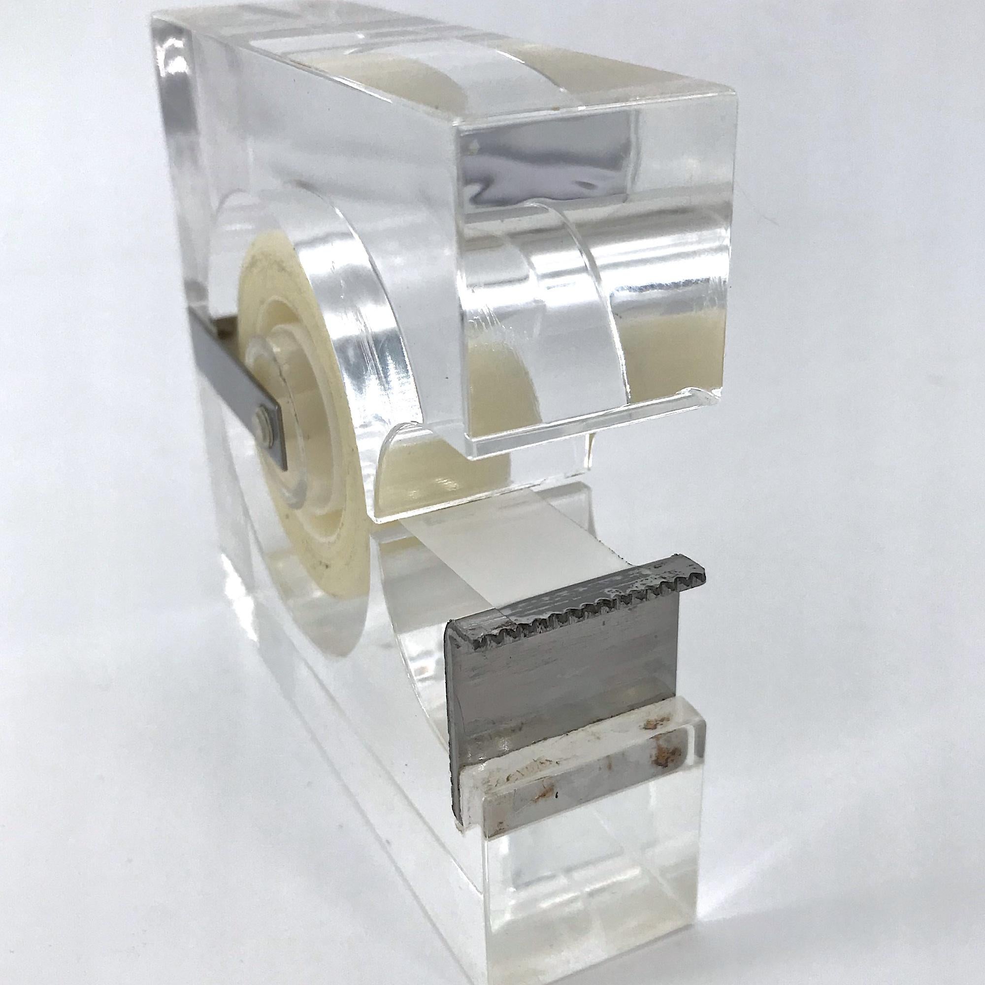 Late 20th Century 1970s Lucite Tape Dispenser by Two's Company for Serge Mansau Paris MOMA Design