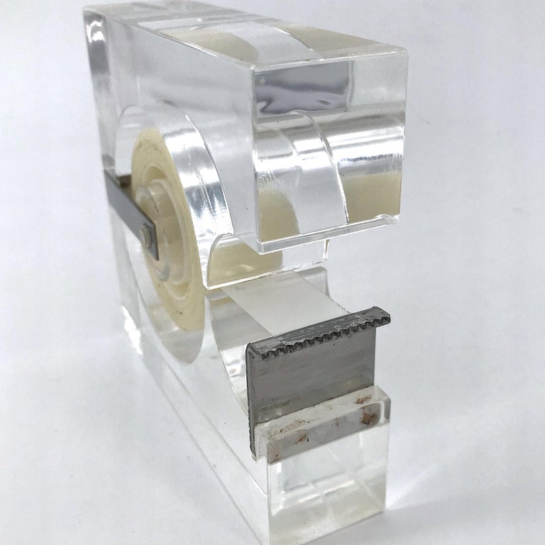 1970s Lucite Tape Dispenser by Two's Company for Serge Mansau Paris
