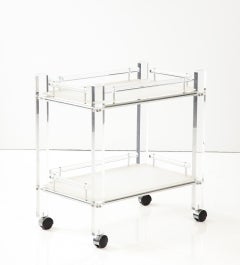 1970's Lucite Two Tier Bar Cart