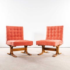 1970's Ludvik Volak Koralle Slubbed Weave Wieder gepolstert Bratislava Beistellstühle