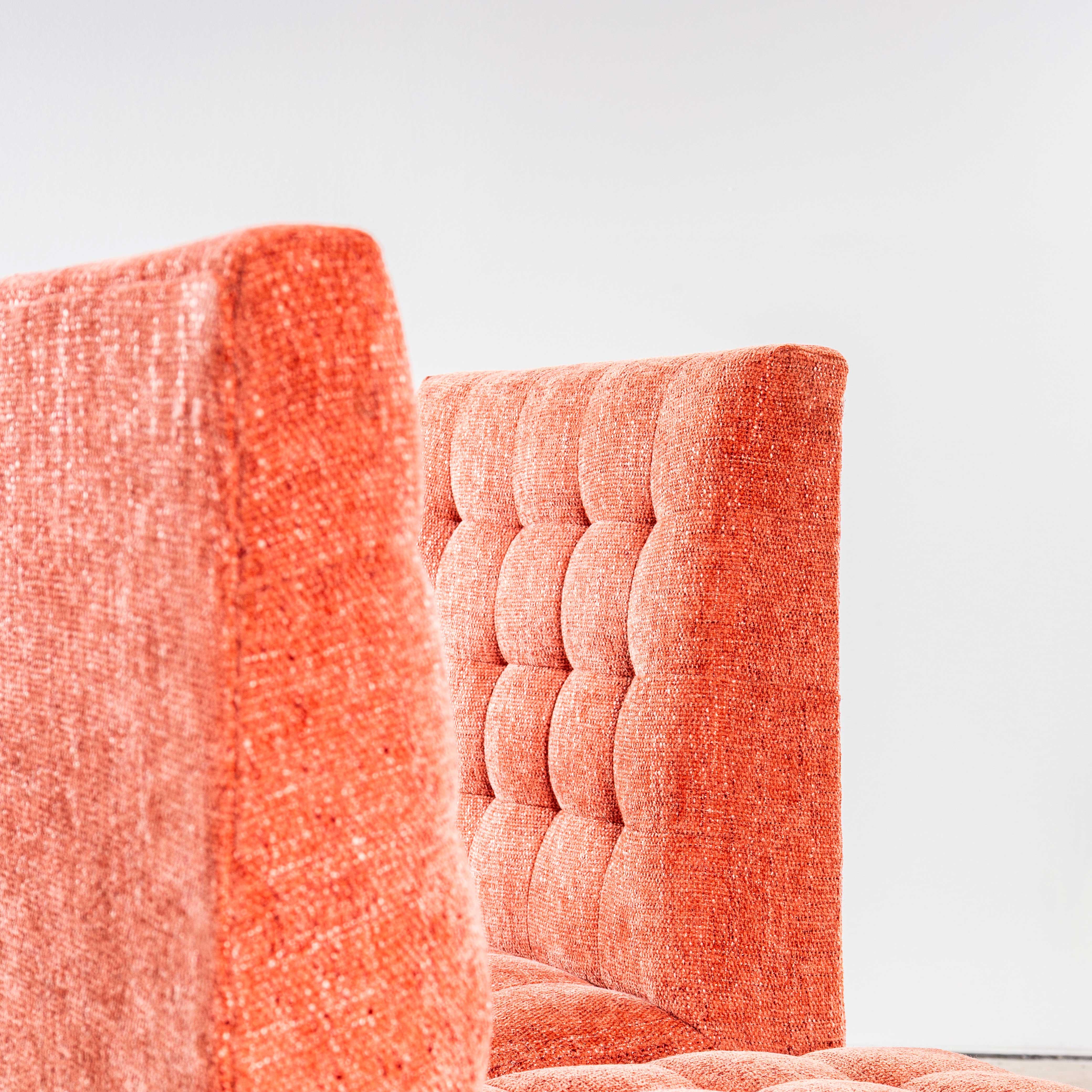 1970's Ludvik Volak Koralle Slubbed Weave Wieder gepolstert Bratislava Beistellstühle (Tschechisch) im Angebot