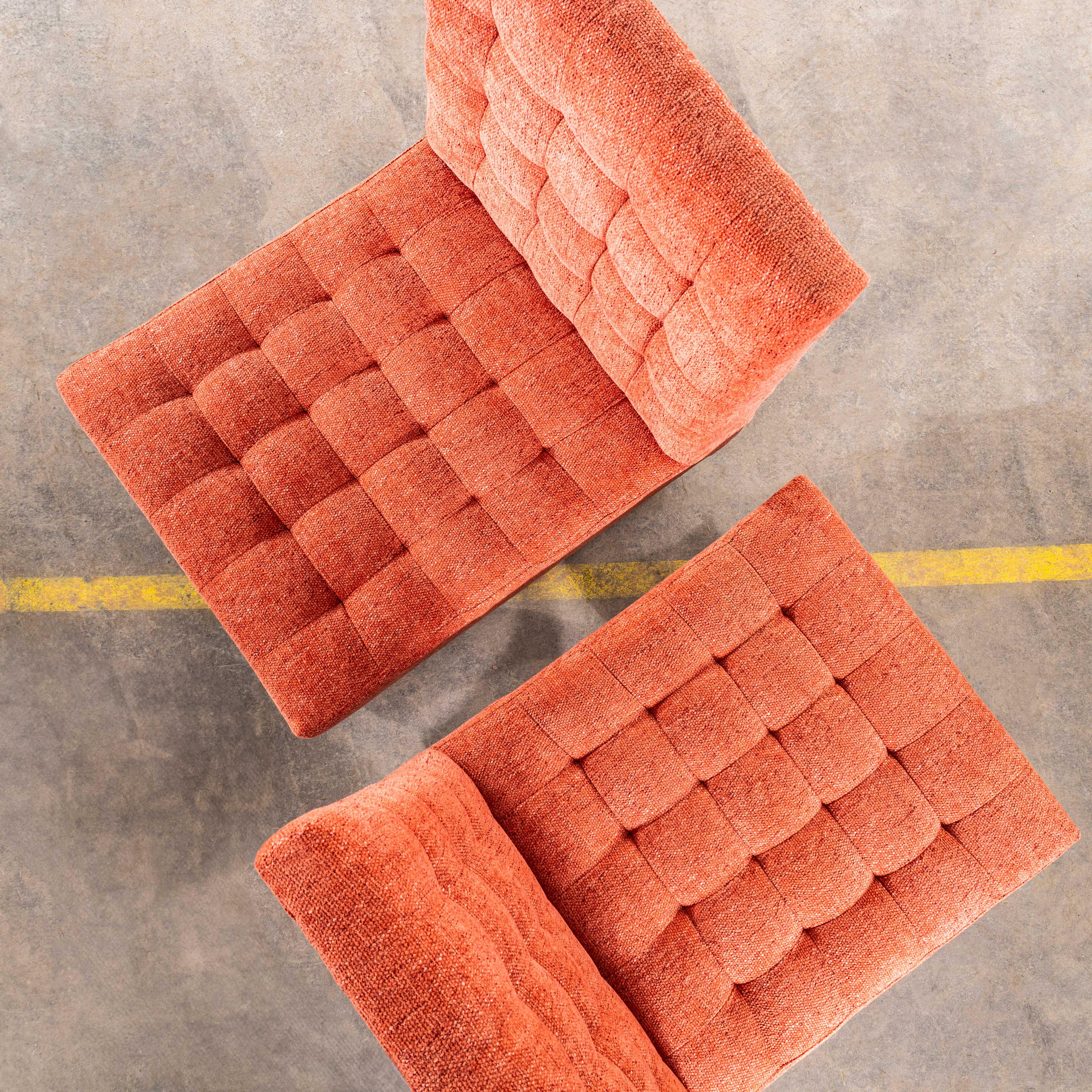 1970's Ludvik Volak Koralle Slubbed Weave Wieder gepolstert Bratislava Beistellstühle im Angebot 2