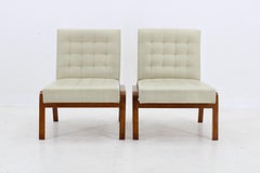 1970s Ludvik Volak Pair of Side Chairs by Drevopodnik Holesov , Czechoslovakia