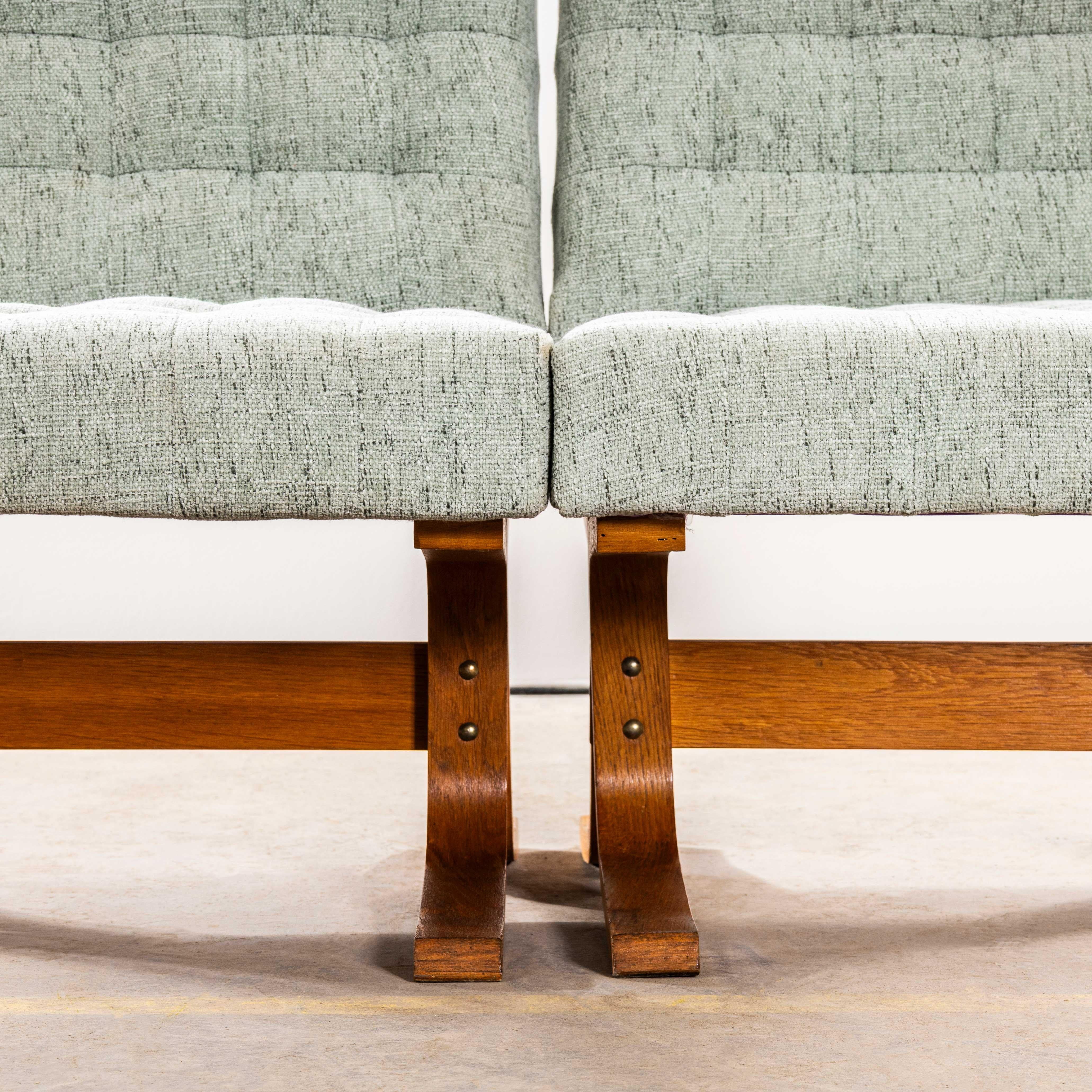Textile Chaises d'appoint Bratislava des années 1970 en écume de mer à armure ondulée, retapissées en vente