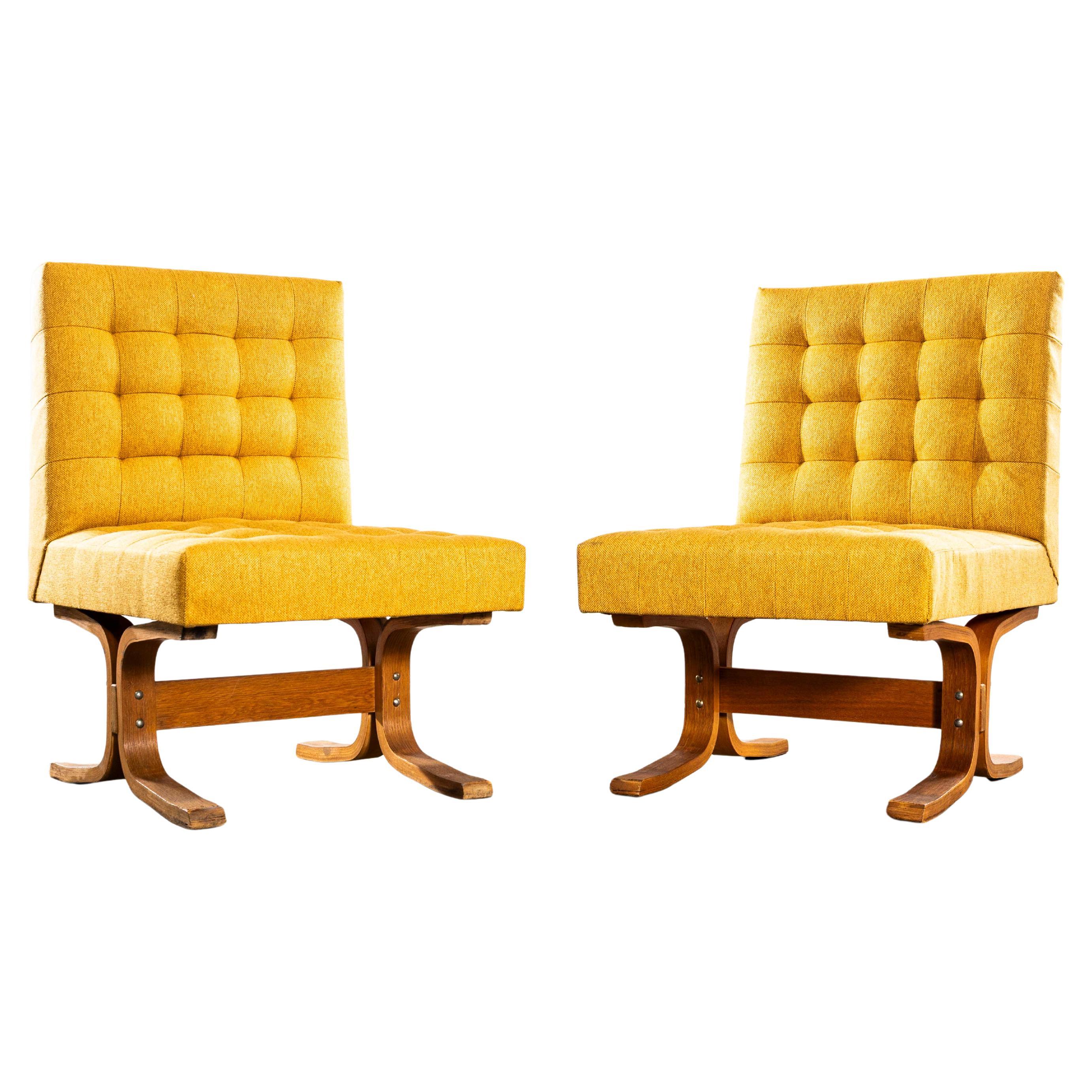 Chaises d'appoint Bratislava en tournesol rembourrées Ludvik Volak, 1970