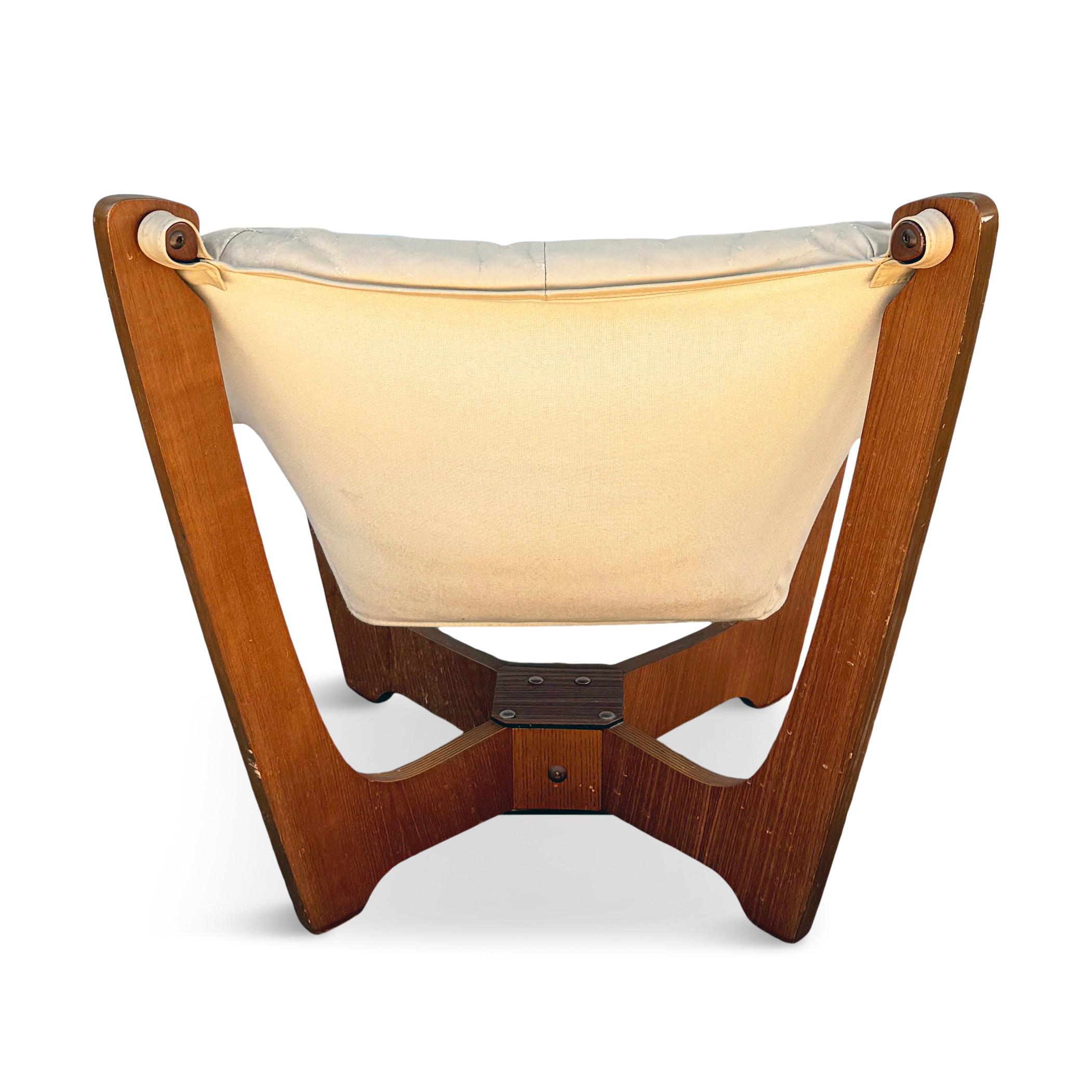 Leather 1970s Luna Lounge Chair by Odd Knutsen for Hjellegjerde Møbler
